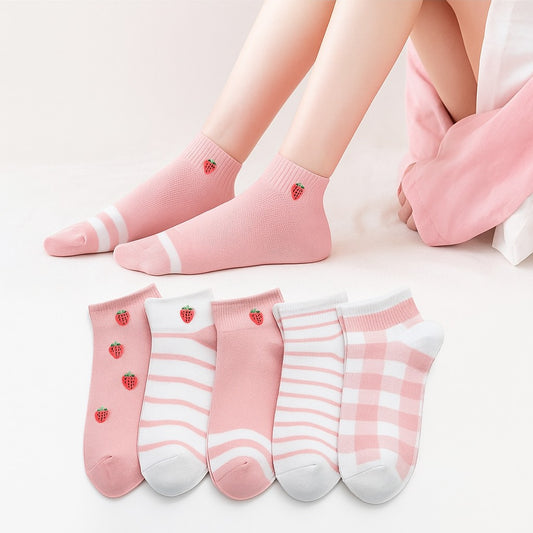 Kids’ Socks – Pink & White Design (Pack of 10)
